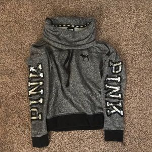 PINK sequin turtleneck sweater